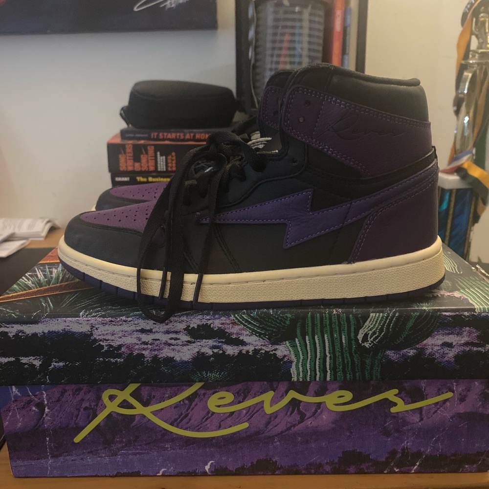 Purple and Black High-Top Sneakers